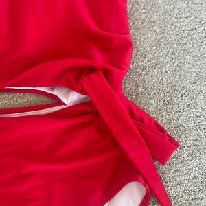 red swimsuit